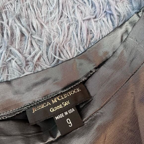 Gunne Sax for Jessica McClintock Dark Gray Metallic Maxi Skirt - Picture 2 of 8